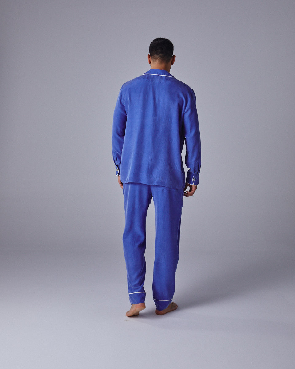 Brushed Silk Mens Pyjama Trousers with Ribbon