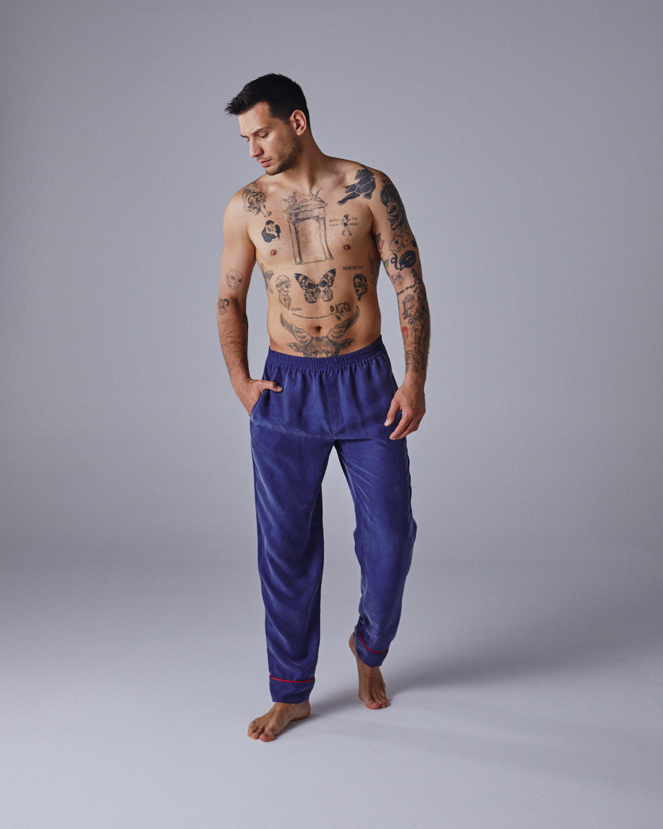 Brushed Silk Mens Trousers