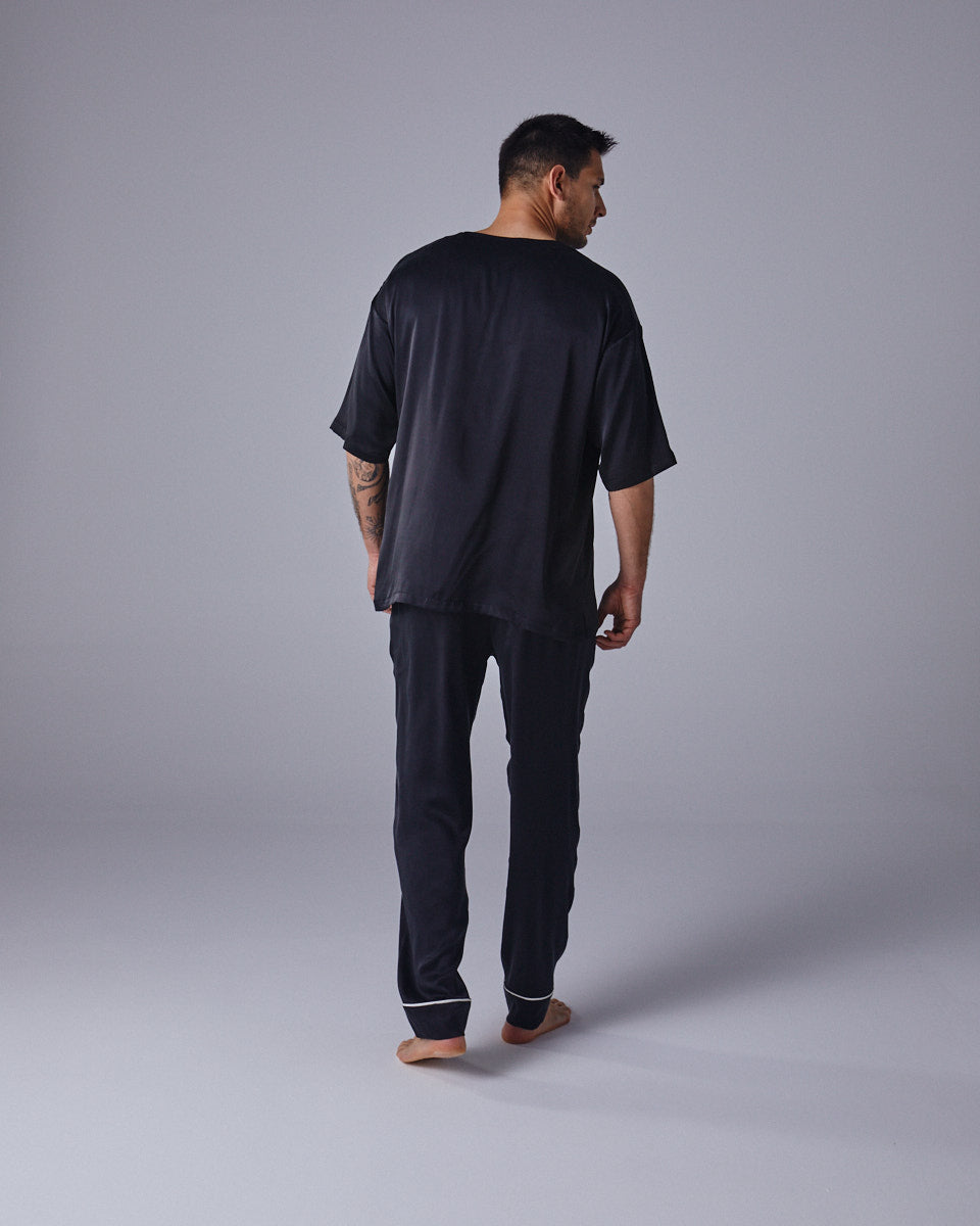 Paris Elegance Mens Wide Blouse With Short Sleeves