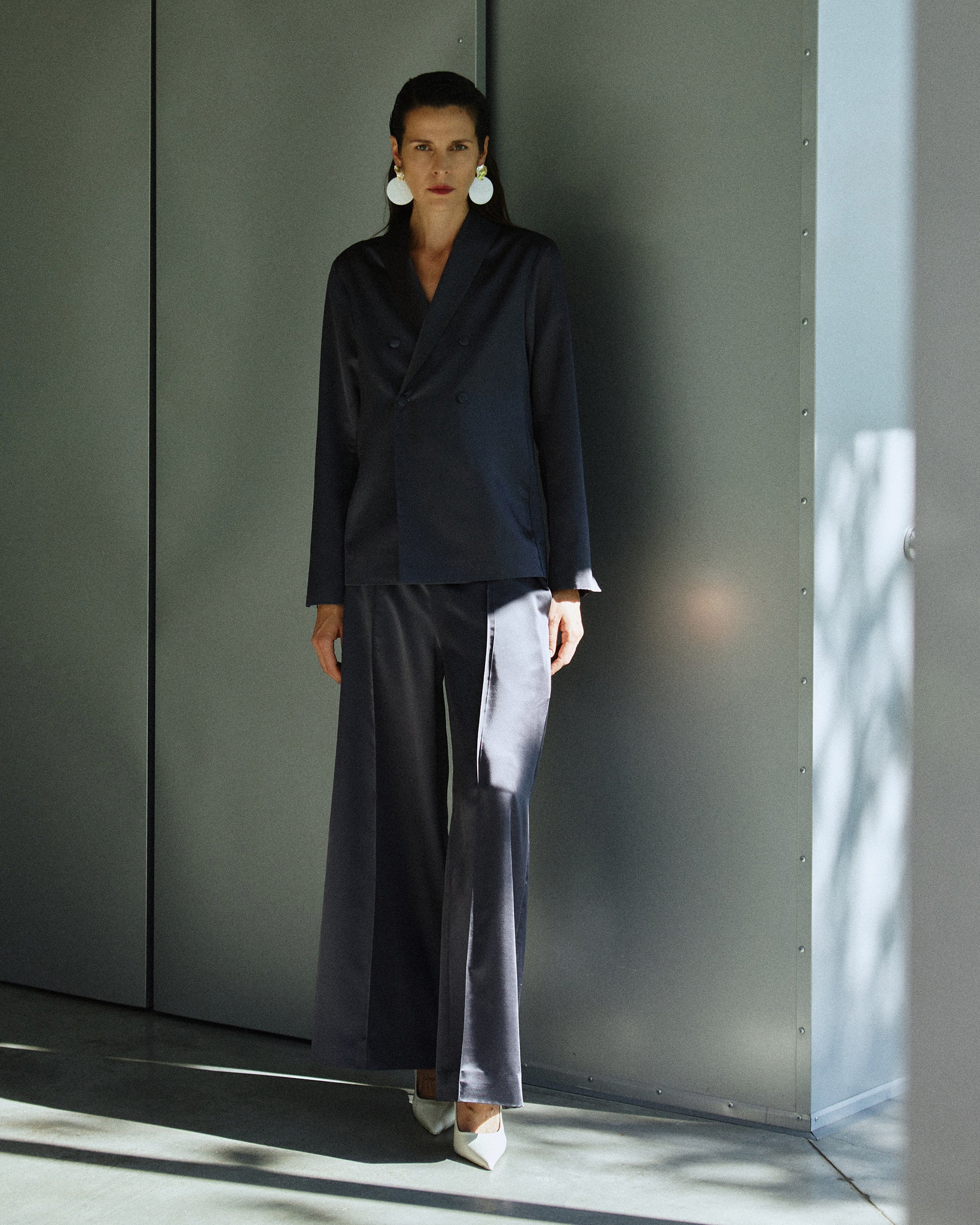 Midnight Glow Silk Blazer – size S