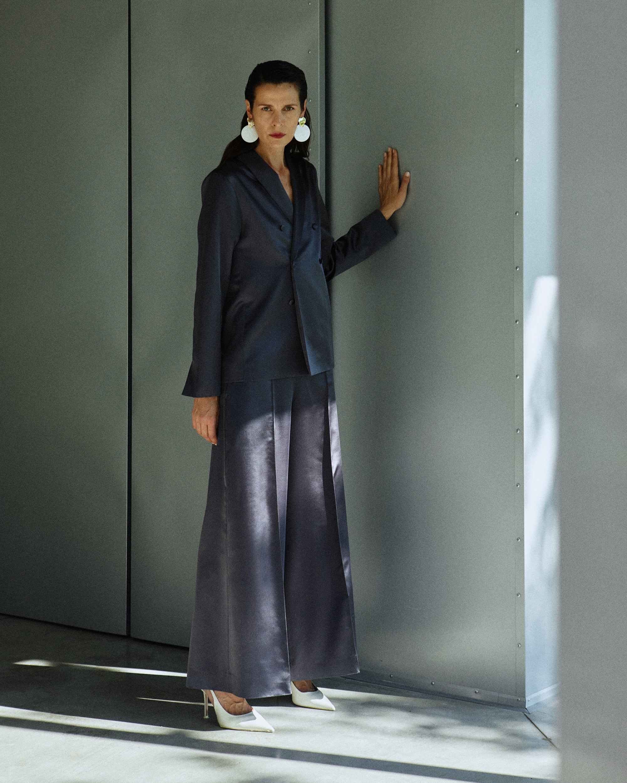 Midnight Glow Silk Blazer – size S