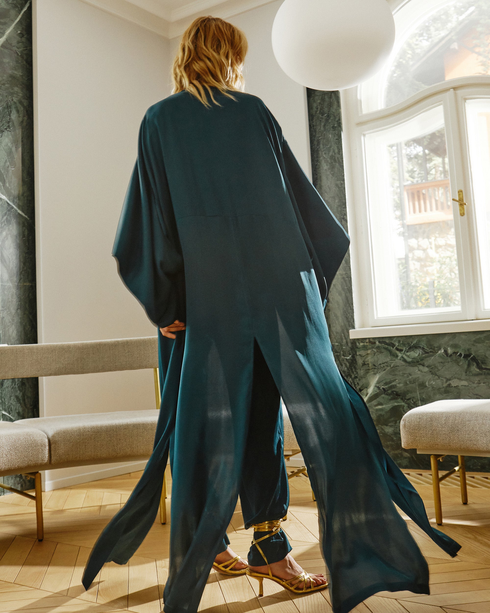 Petroleum Green Kimono