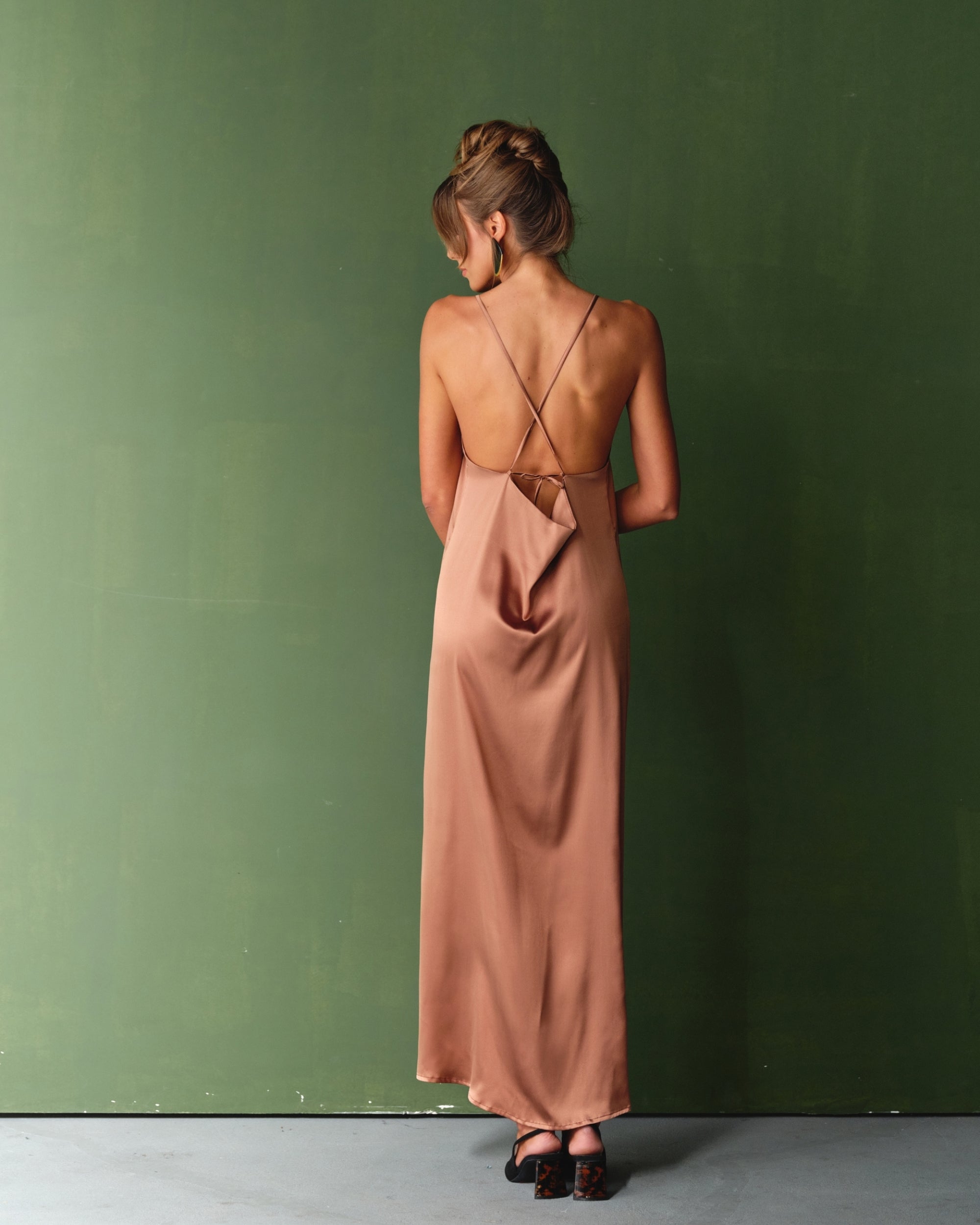 V Neck Silk Dress