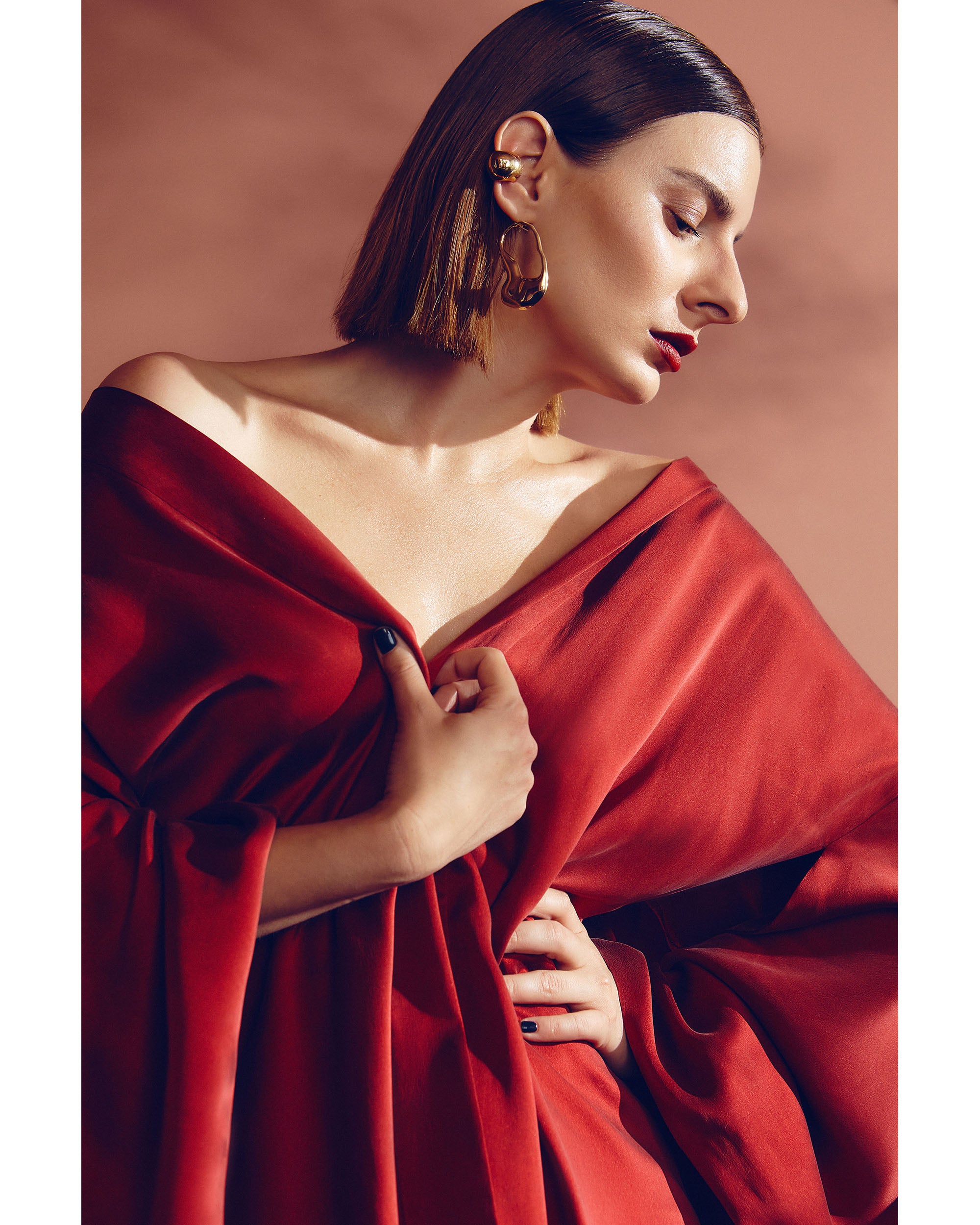 Burgundy Love Silk Kimono