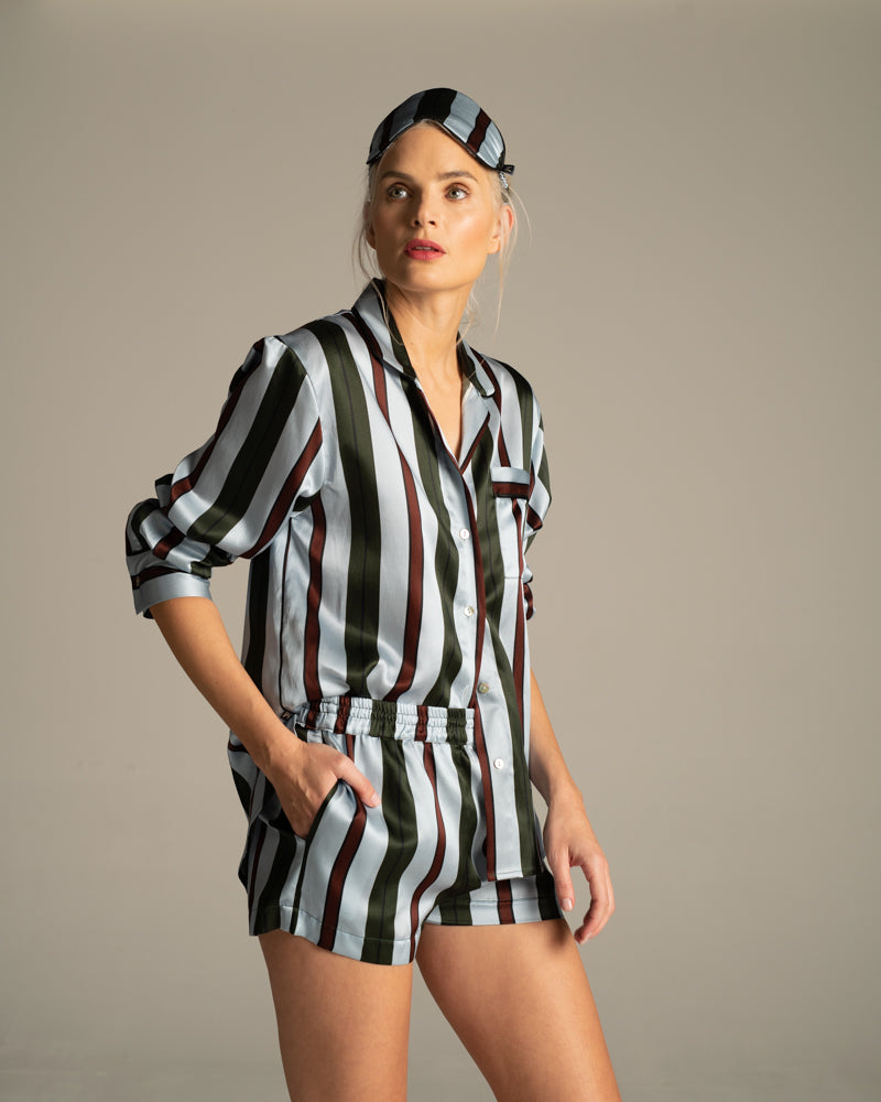 Italian Stripes Silk Shorts