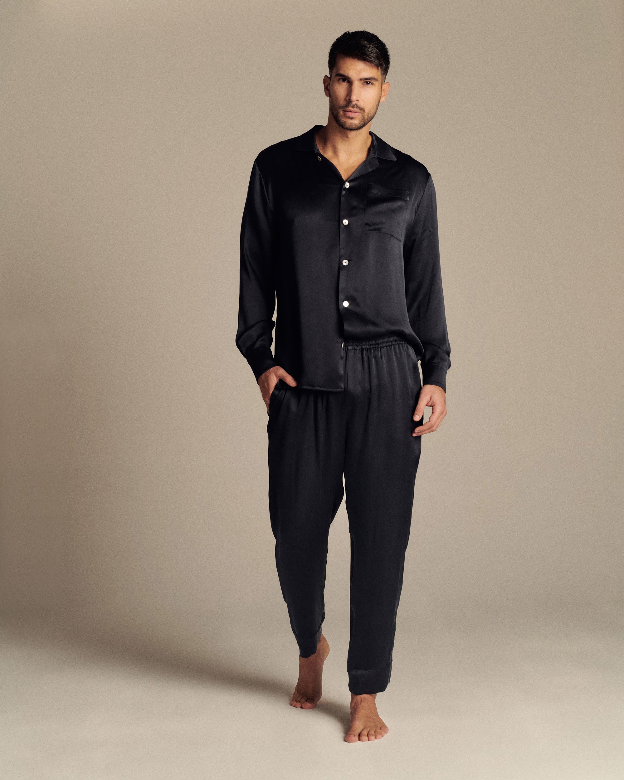 Paris Elegance Silk Mens Pyjama Set
