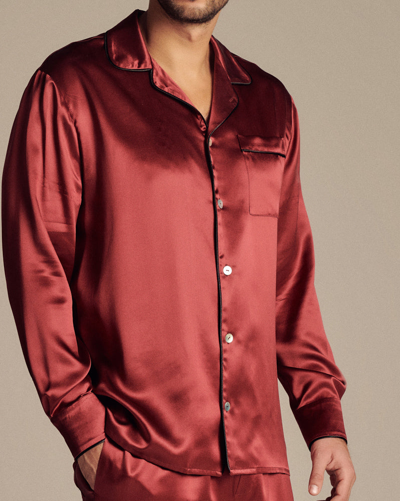 Silk Mens Pyjama Shirt