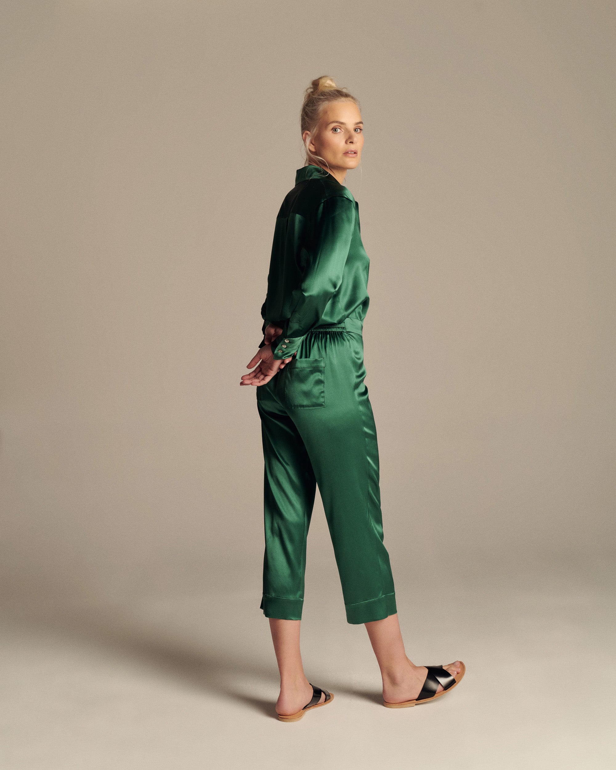 Silk Cropped Pyjama Trouser
