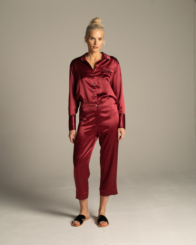 Silk Cropped Pyjama Trouser
