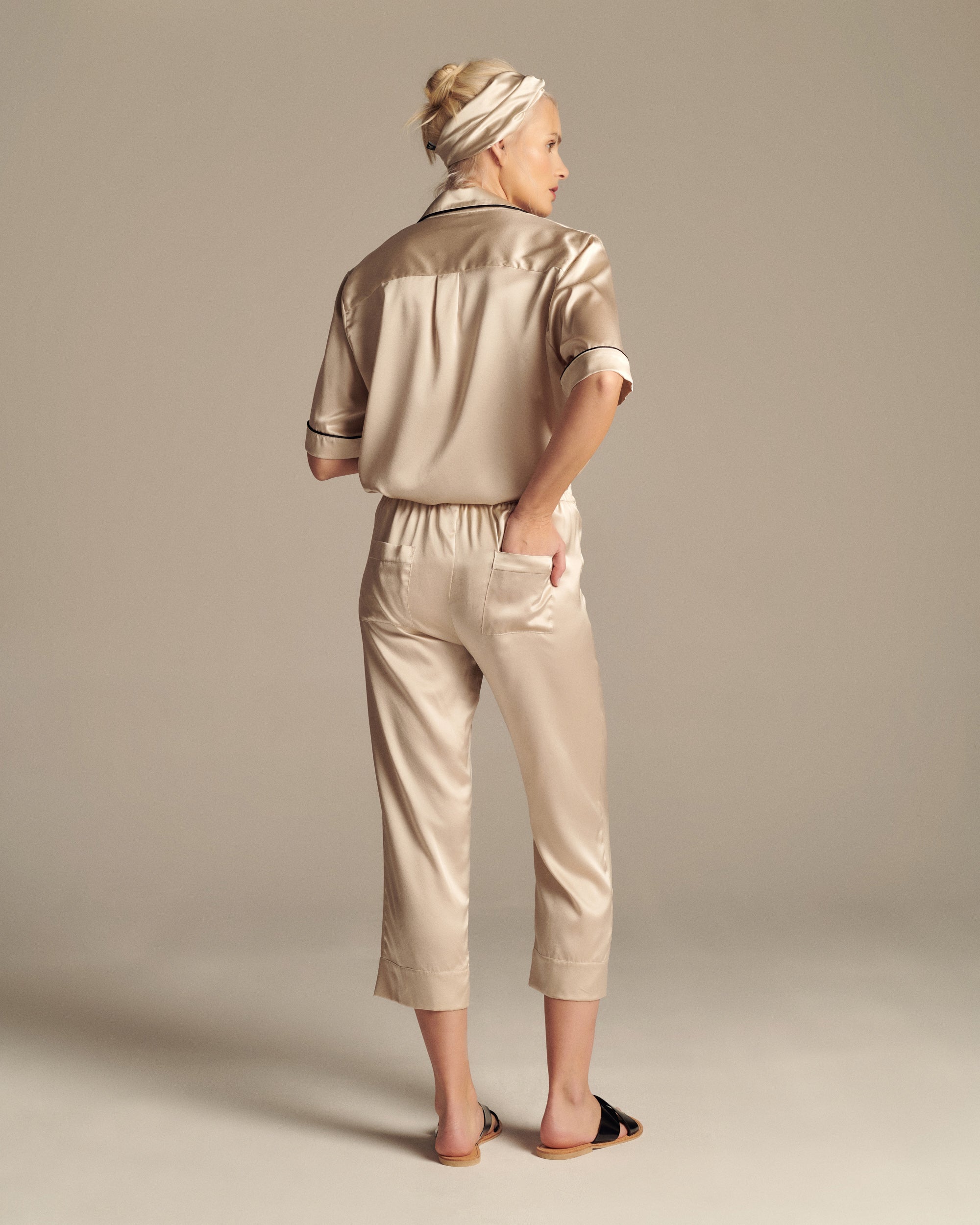 Silk Cropped Pyjama Trouser