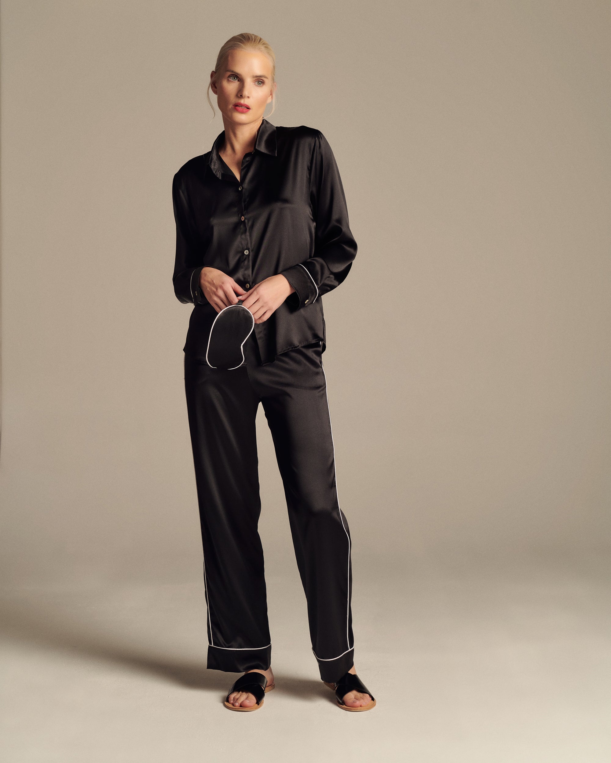 Paris Elegance Silk Pyjama Set Ribbon