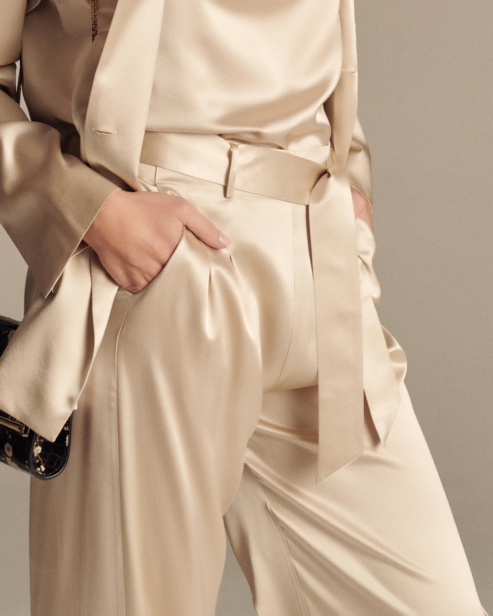 Champagne Silk Pants