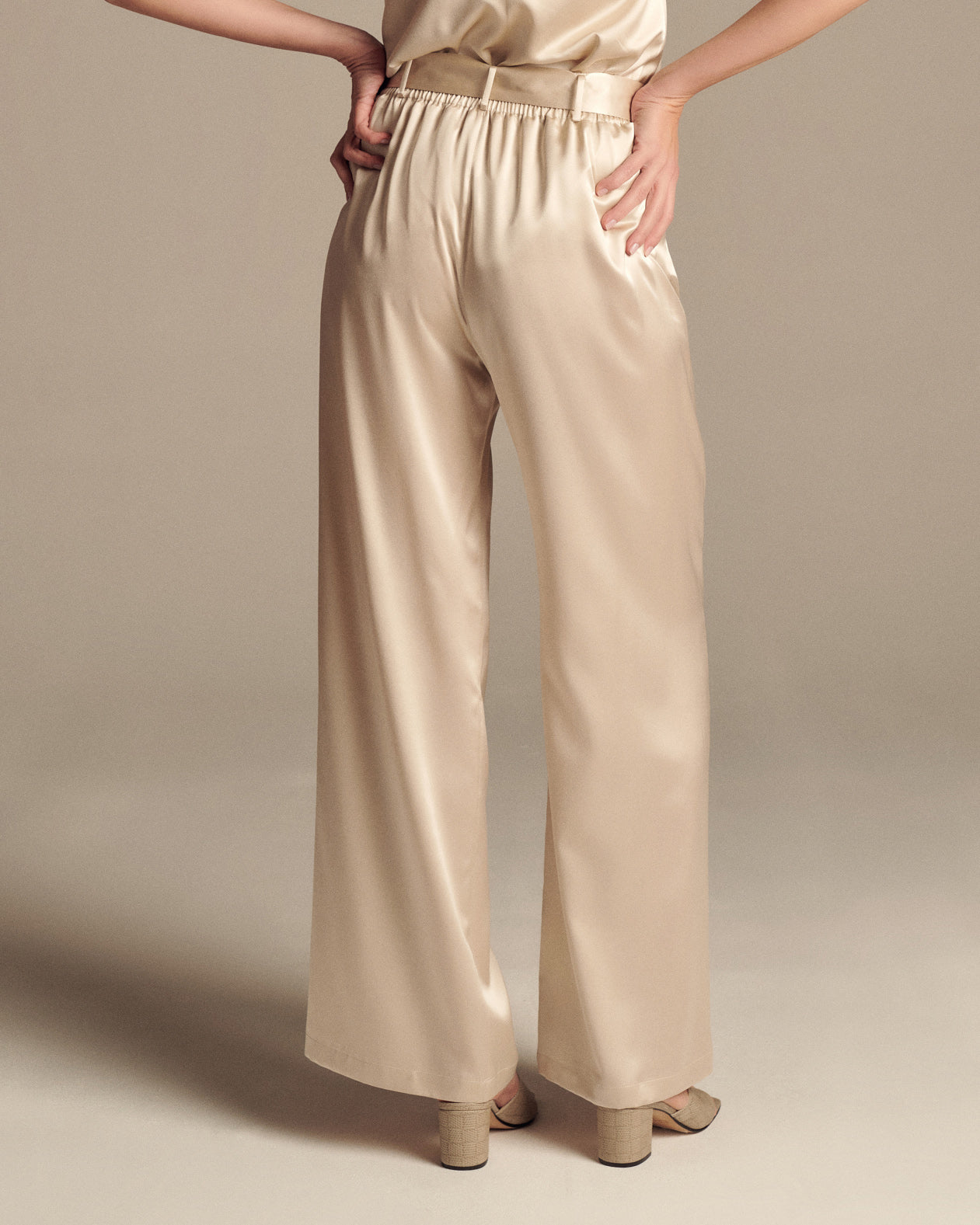 Champagne Silk Pants