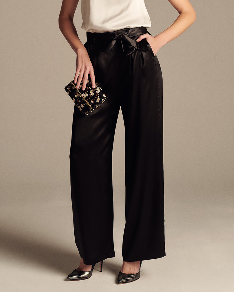 Paris Elegance Silk Pants
