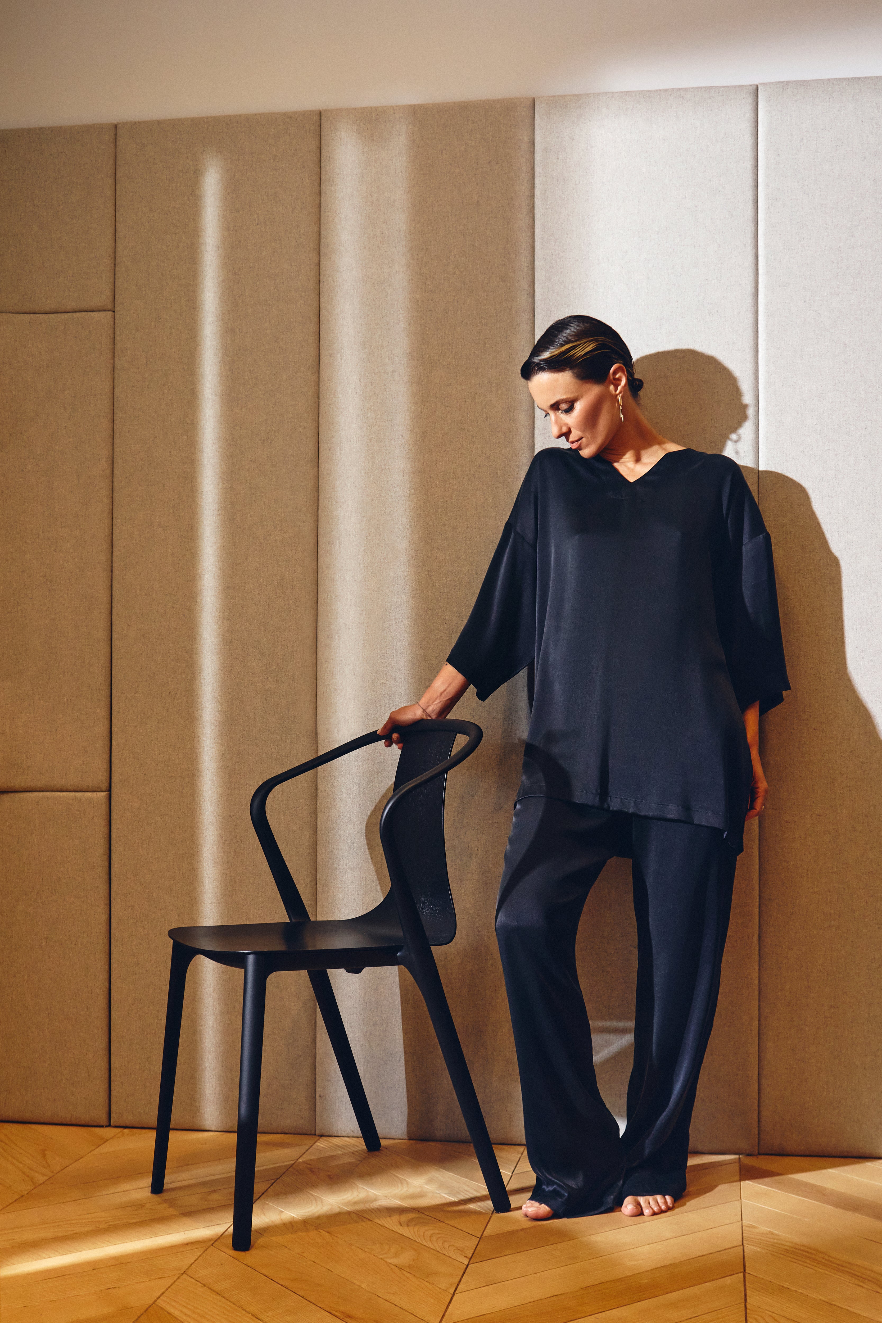 Wide Blouse With Short Sleeves