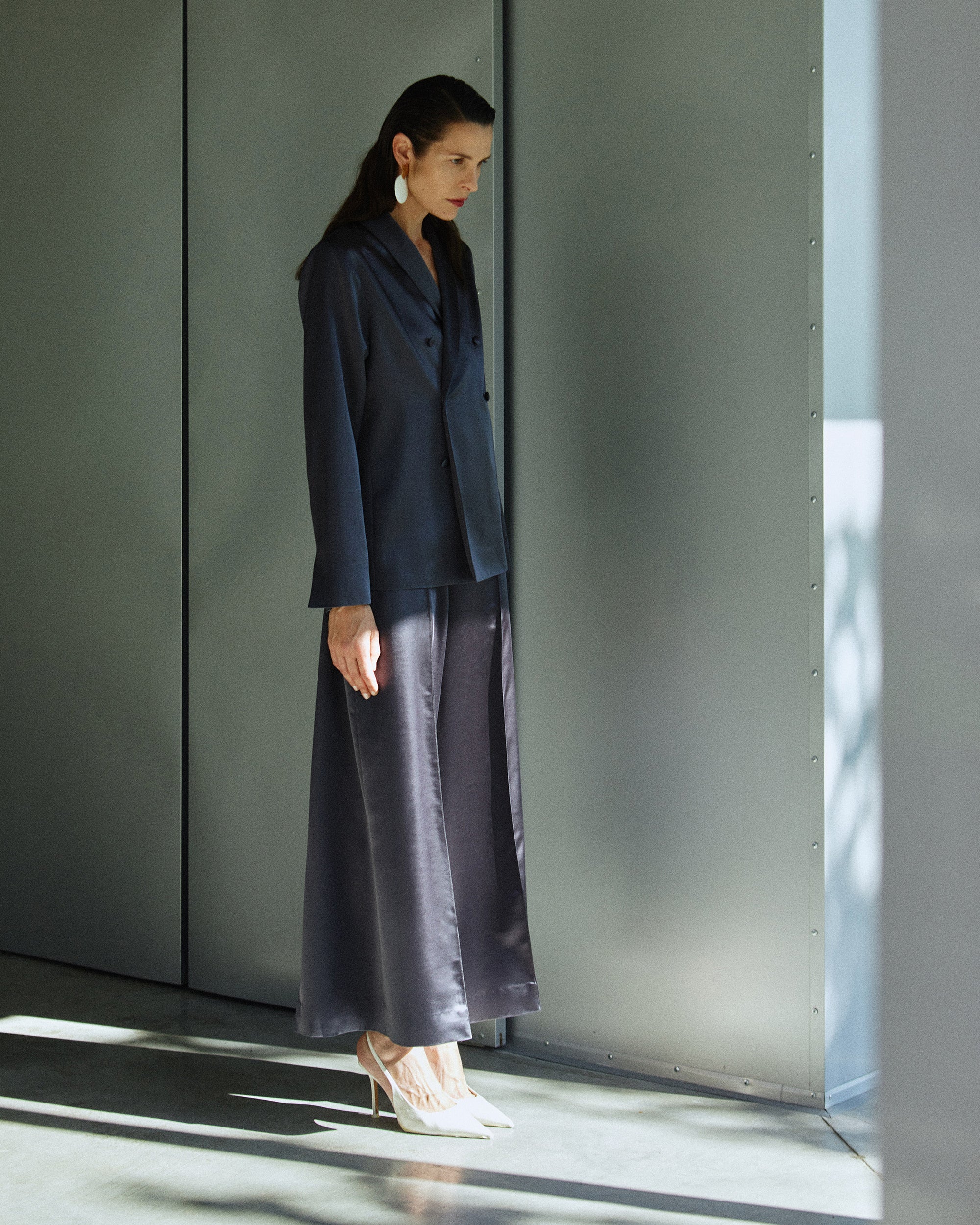 Midnight Glow Silk Blazer